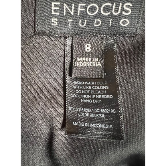 Enfocus Black Silver Maxi Size 8 Floral Lace Sheath Party Evening Goth - Picture 10 of 16